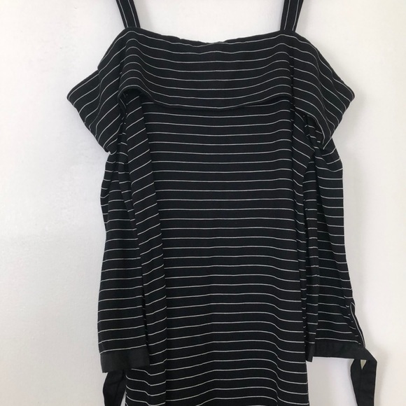 Ann Taylor Loft Off Shoulder Striped Dress Sz 14 - Picture 5 of 6